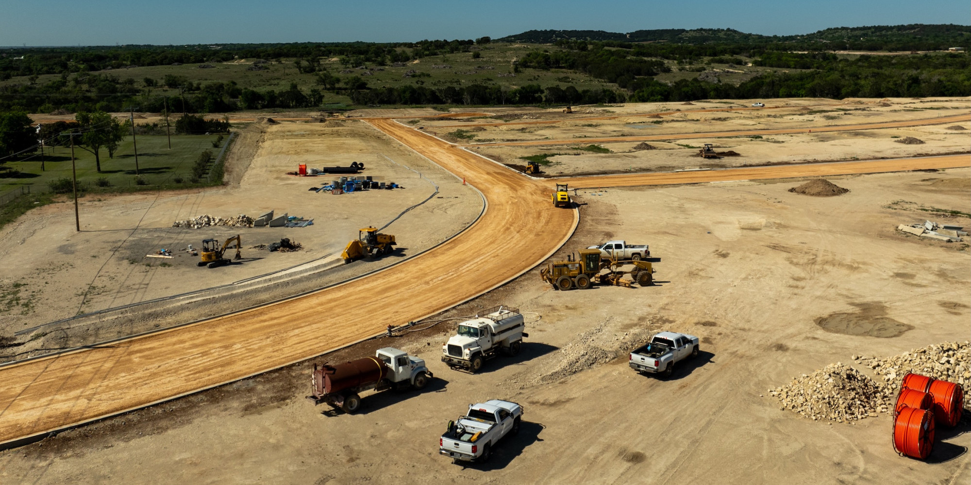 copperas cove land under development with construction vehicles present