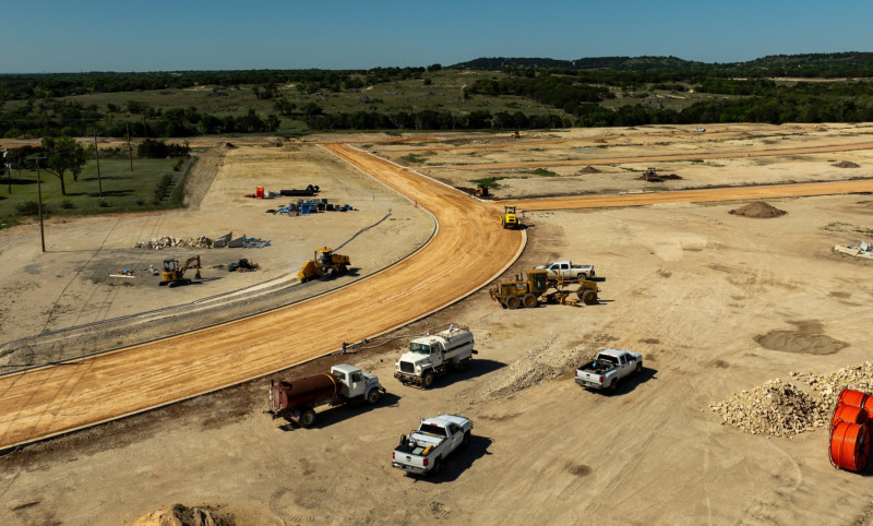 copperas cove land under development with construction vehicles present