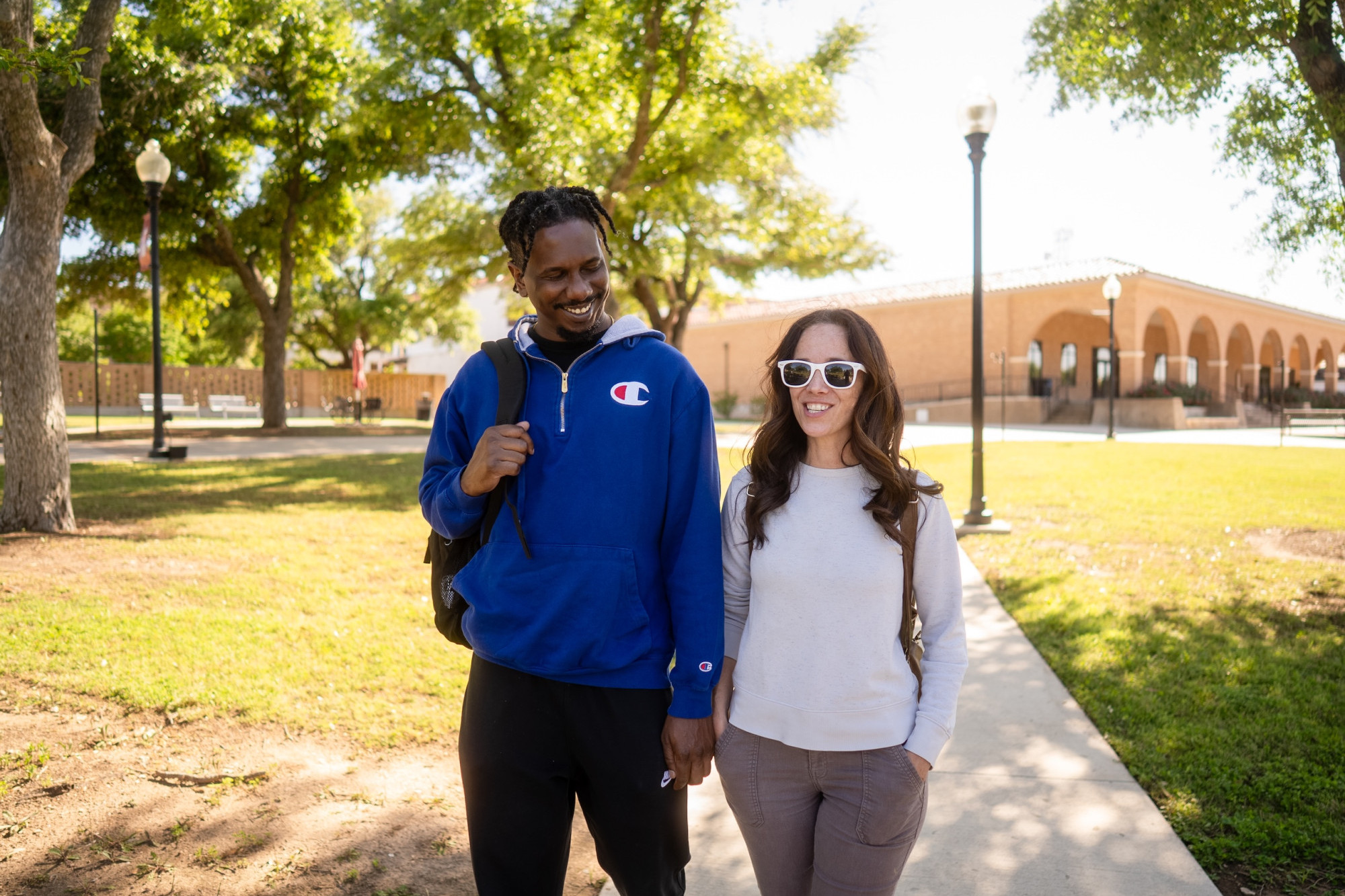 students walking on a campus
