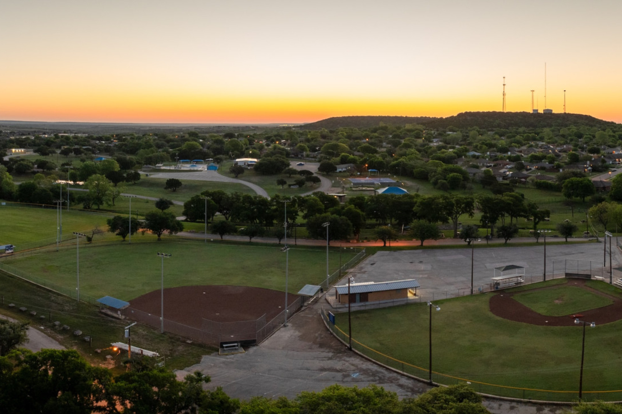 aerial view of copperas cove baseball fields